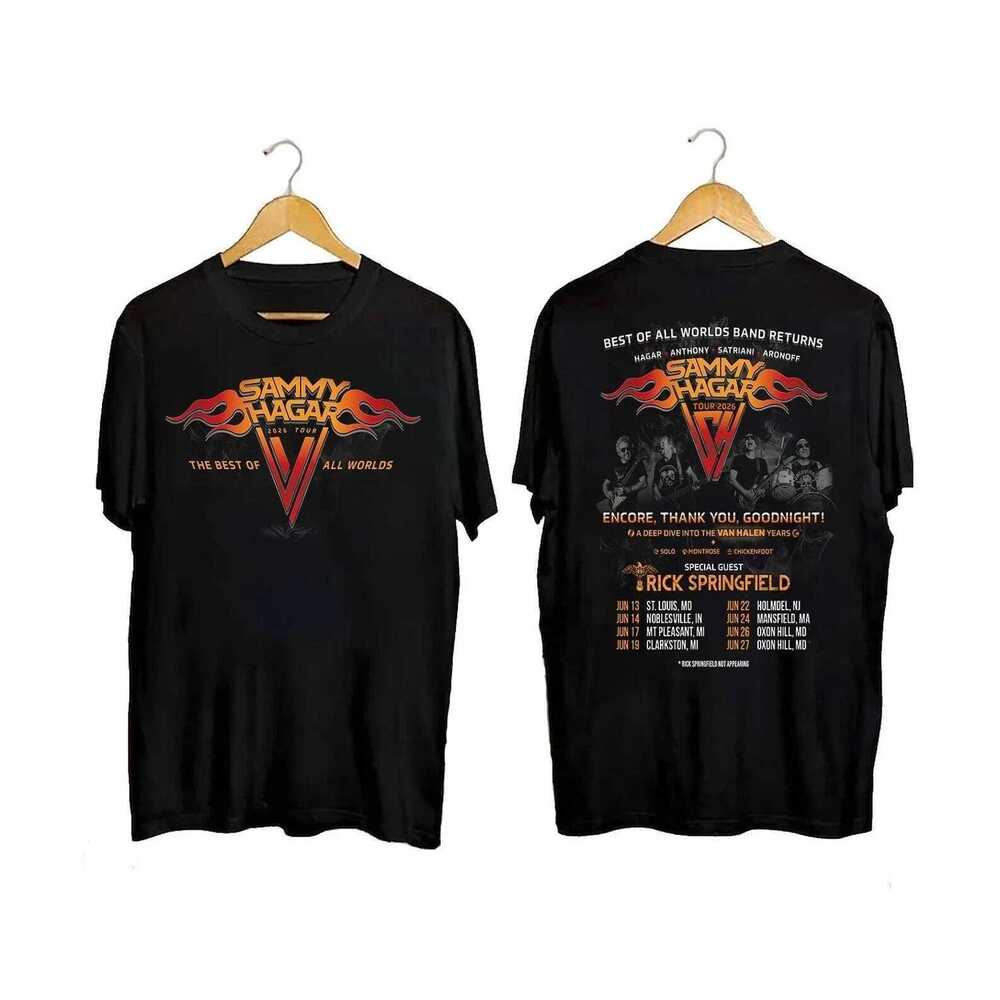 Sammy Hagar 2026 Best Of All Worlds Tour T Shirt 2 Sided
